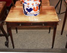 A 19th Century mahogany side table fitted single drawer, raised on square section supports, 74cm