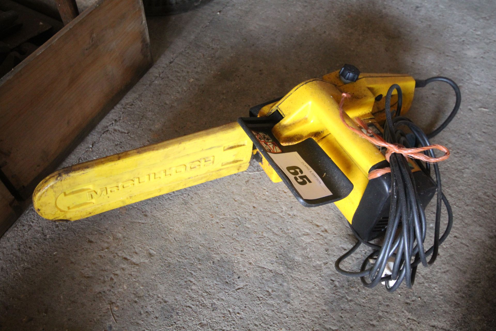 McCulloch electric chainsaw. Manual held. NO VAT
