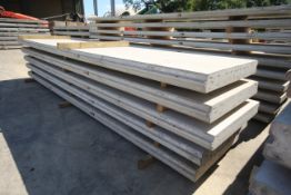 5x prestressed concrete panels: 6096 x 1200 x 145.