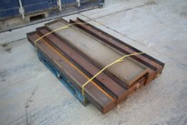 Quantity of metal gravel board mould parts.