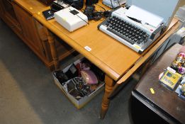 A modern drop leaf dining table