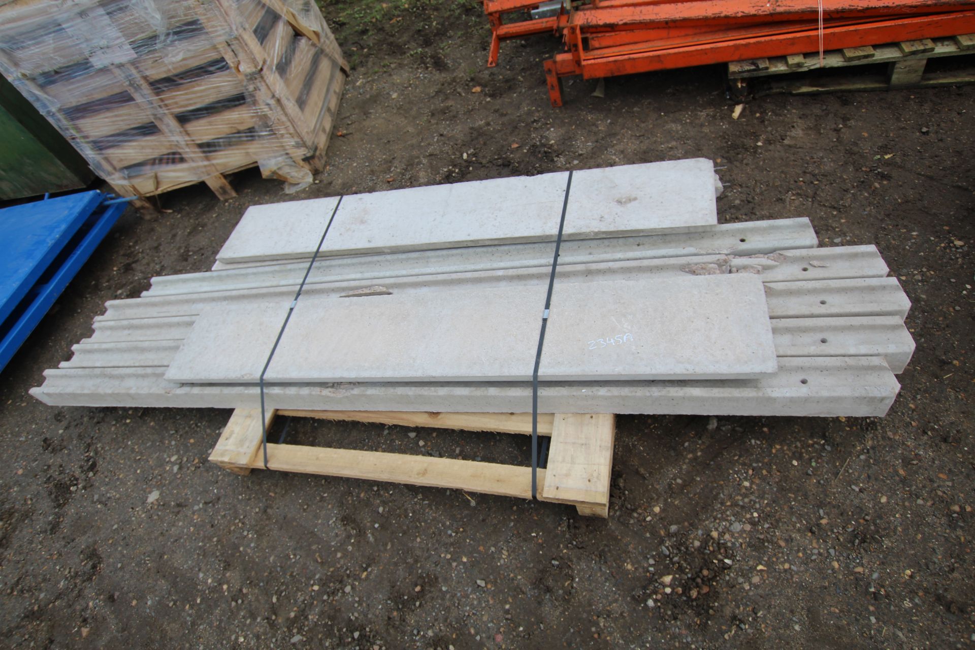 Quantity concrete posts and gravel boards. V