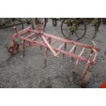 David Brown rigid leg cultivator. With depth wheels.