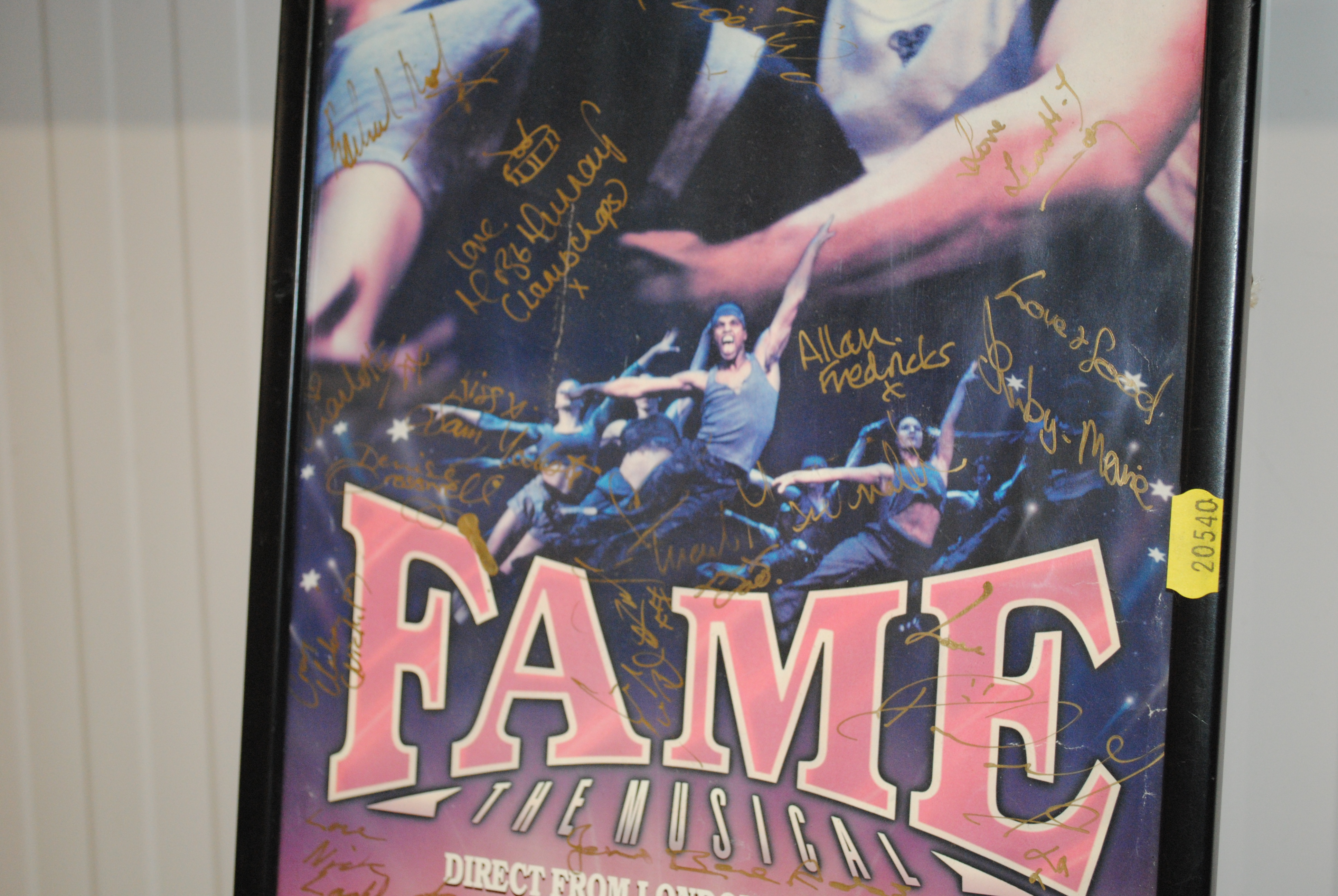 A framed Fame poster, 26th April 1997 bearing signatures - Image 3 of 3