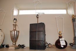 A David Hunt Lighting faux leather effect table la