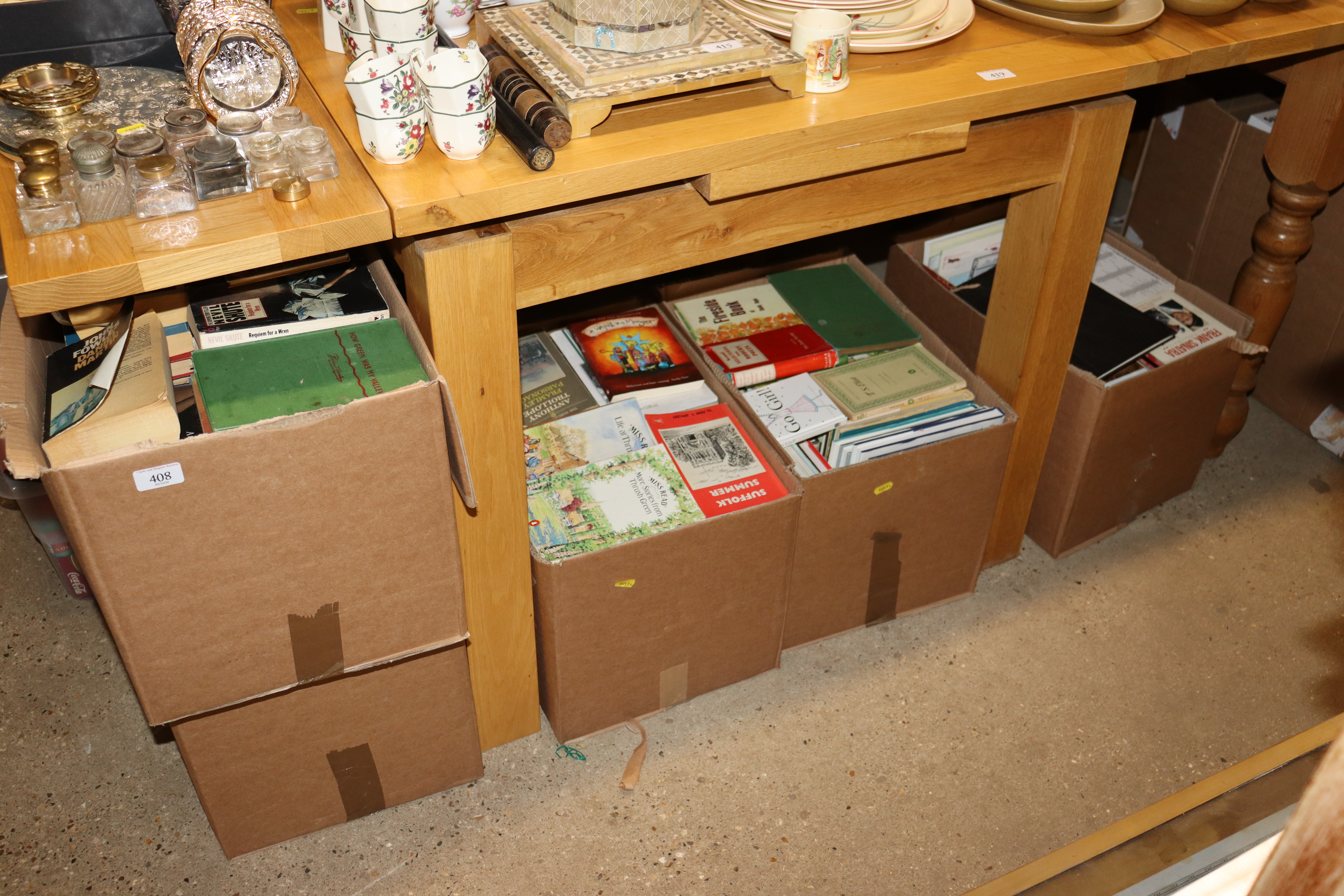 Five boxes of miscellaneous books