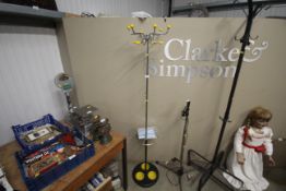 A retro hat, coat and stick stand