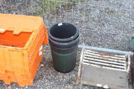 A quantity of plastic bins, paper waste bins etc