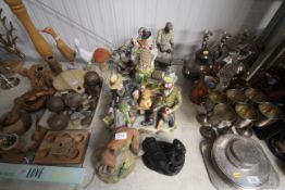 A collection of Capodimonte style and other figures and ornaments