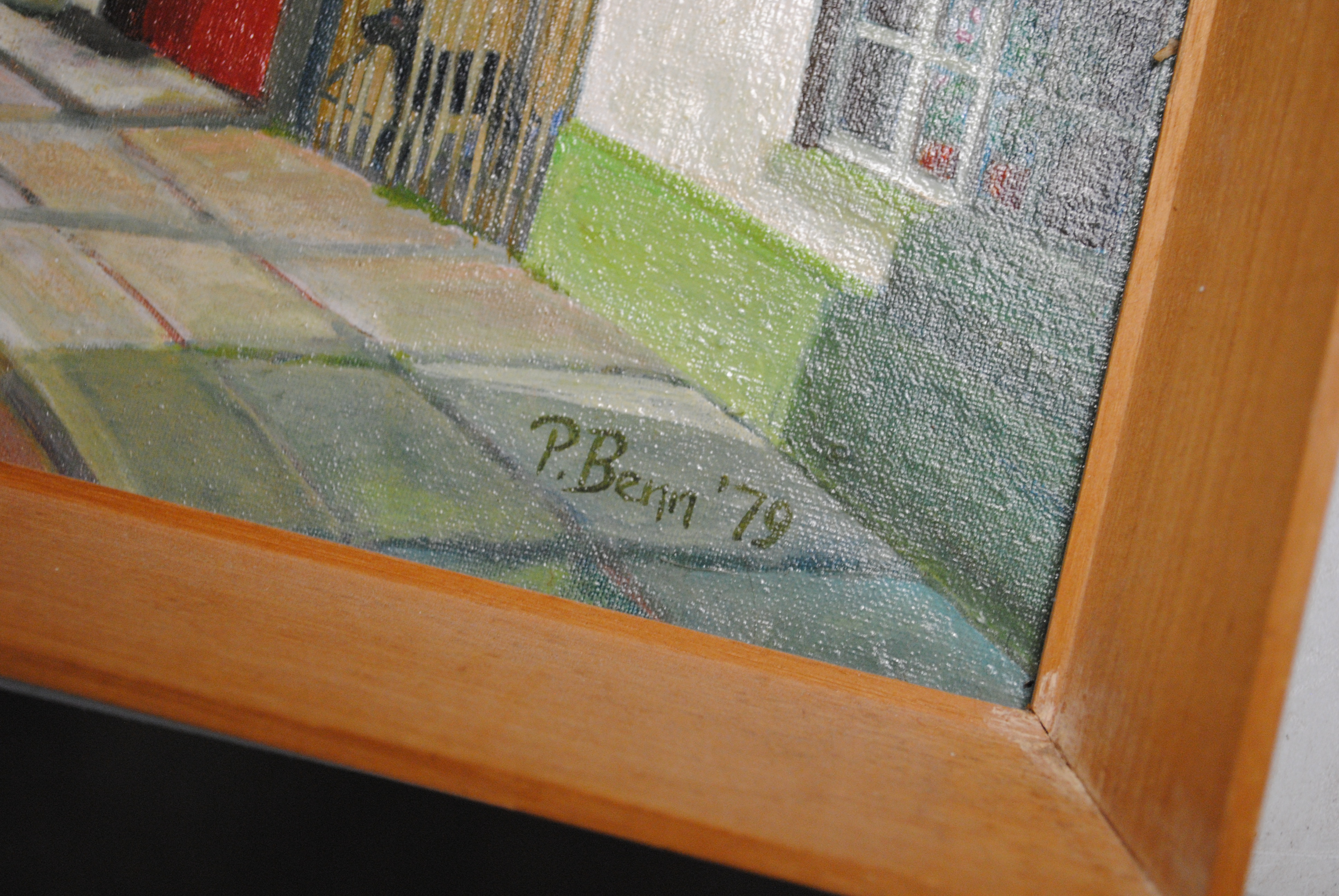 P Benn, oil on canvas, study of thatched cottage - Image 2 of 3