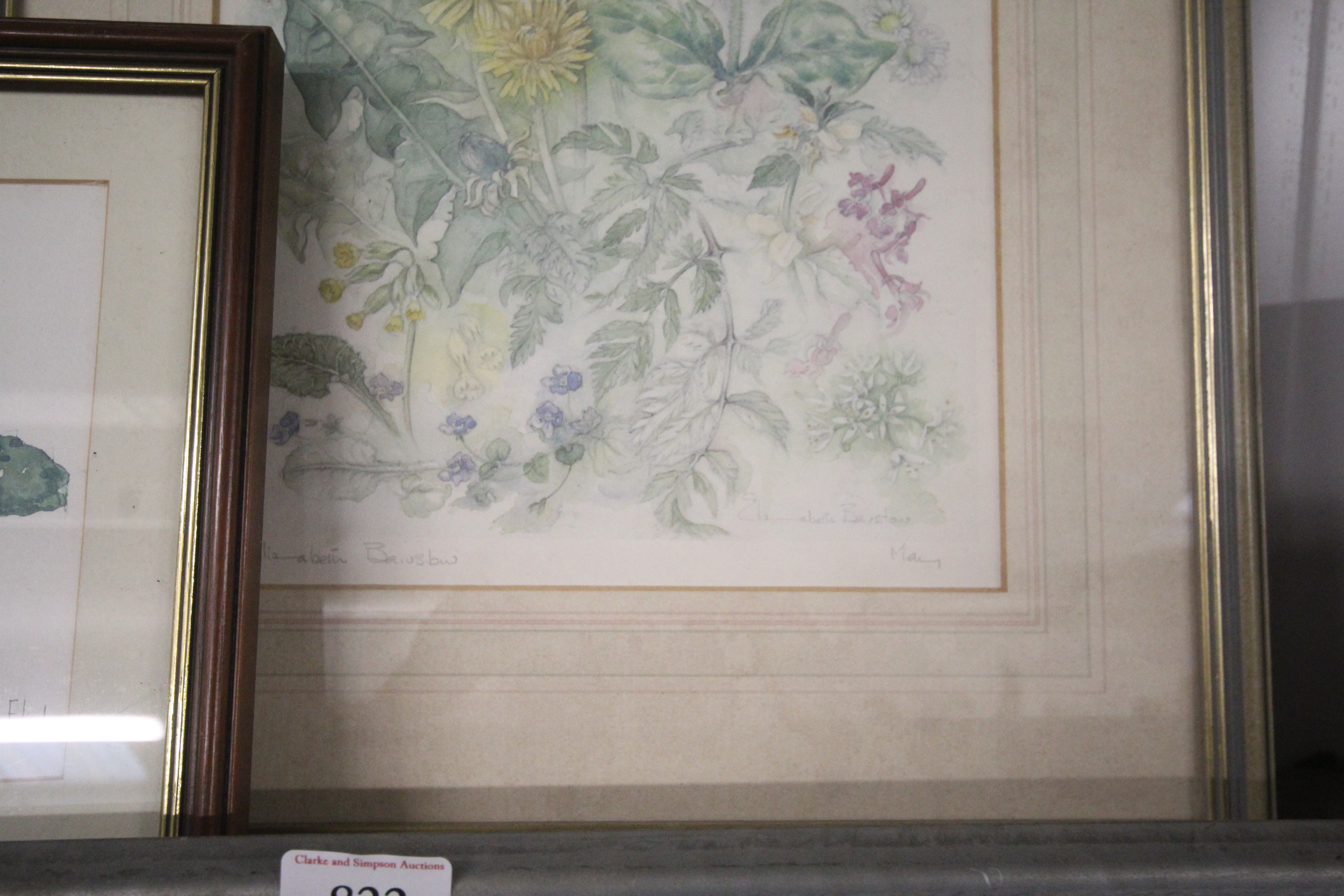 A still life print of flowers and a pencil sign st - Image 3 of 3