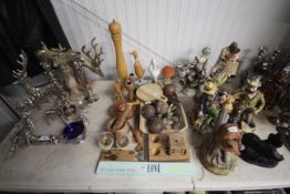 A collection of various wooden items including pes