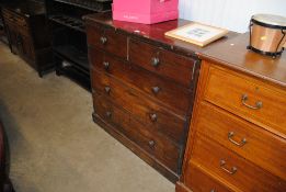 A Victorian mahogany chest fitted two short over t