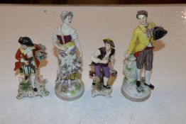 Four continental porcelain figures AF