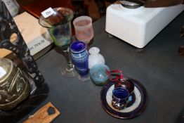 An Art Glass Bauble; a white metal overlaid miniat