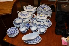 An Adams blue and white part tea and dinner servic