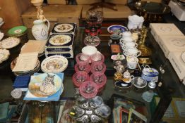 A quantity of various table glassware; an oyster d