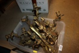 Two pairs of brass wall sconces