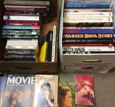 Contents to two boxes - twenty five plus books relating to The Movies and Movie Stars etc (saleroom