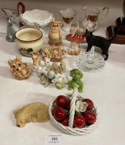 A collection of animal and other ornaments, etc.