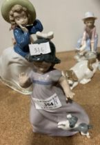 Nao figurines - 'Girl with Lamb', 'Ballerina', 'Girl with Dog', 'Girl with Dove',