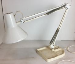 Vintage white anglepoise lamp with heavy metal base (plug cut off not tested) (saleroom location:
