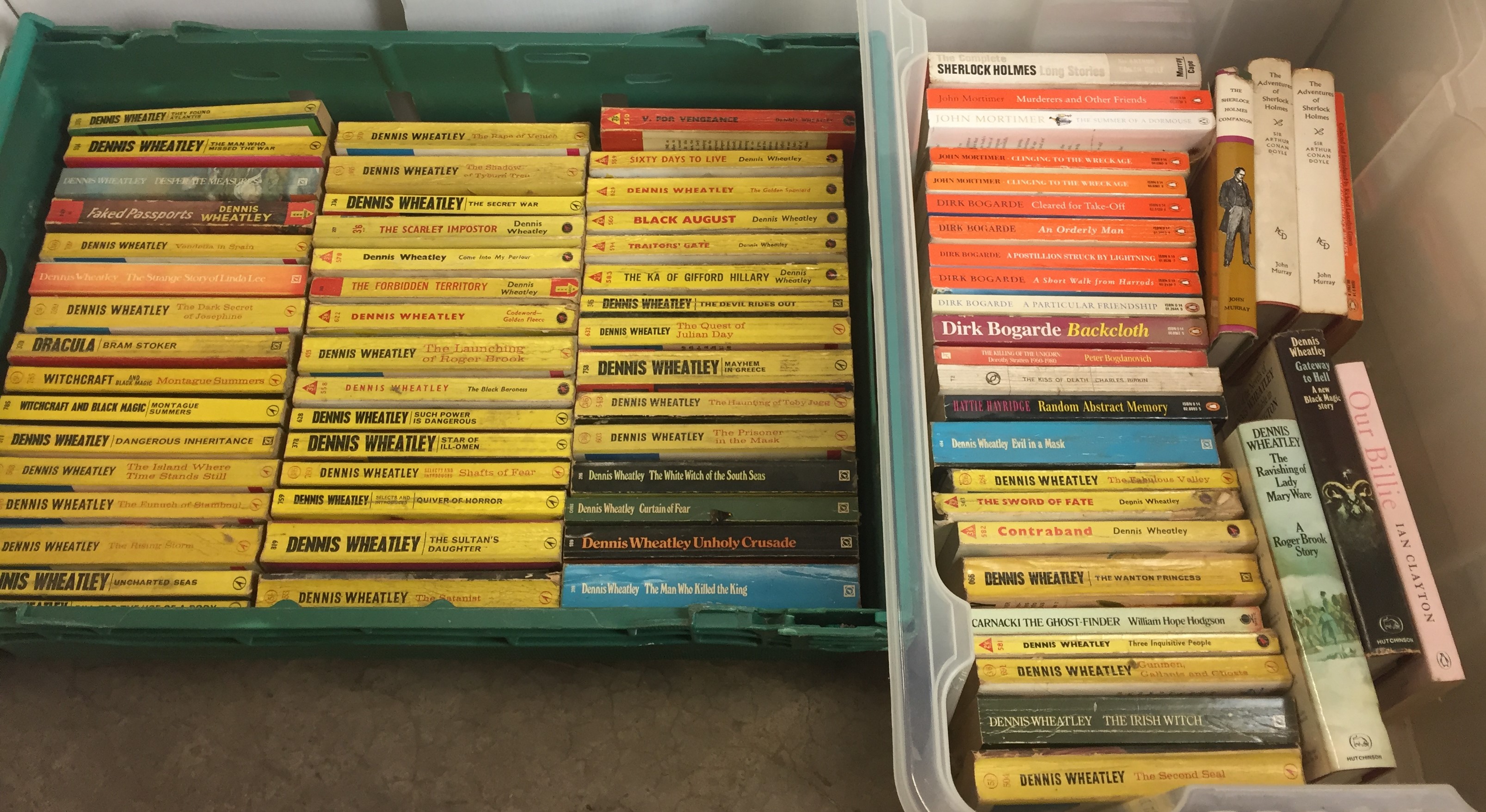 Contents to crate and plastic box containing seventy seven books including fifty eight Dennis