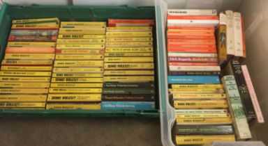 Contents to crate and plastic box containing seventy seven books including fifty eight Dennis