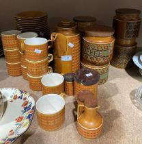 Contents to part of rack, Hornsea pottery including Saffron coffee pot, cups,