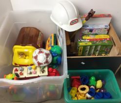 Two boxes containing toys and games (saleroom location X08 floor)