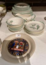 Thirty-three pieces of Wedgwood Woodbury part dinner service and a Hornsea pottery 1981 Christmas