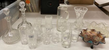 Two glass decanters and assorted glassware (saleroom location: R05)