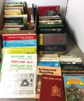 Contents to box and black plastic crate - seventy-five plus books mainly railway and railway