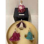 Set of three Coalport Little Ladies figurines including 'Belle of the Ball, 'Shall we Dance',