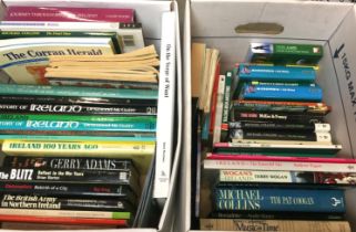 Contents to two boxes - sixty plus publications forty including five plus books on Ireland,