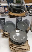Forty-three piece Grey Stoneware dinner set - 13 x dinner plates, 15 x side plates,