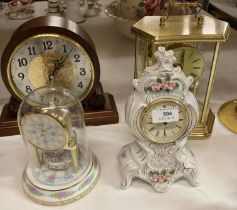 Four various mantel clocks (Saleroom location: K13)