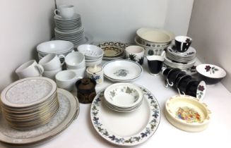 Ninety items including twenty one pieces of Royal Albert Masquerade black and rose decorated