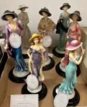 Seven assorted 'The Leonardo Collection' figurines designed by Anne Rowe including Lauren, Jessica,