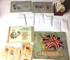 Box containing three complete cigarette card albums - Radio Celebrities and George V,