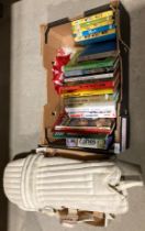 Contents to box - five Enid Blyton books, a quantity of sports books,