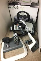 XBOX 360 Wireless Racing Wheel with pedals, stand,