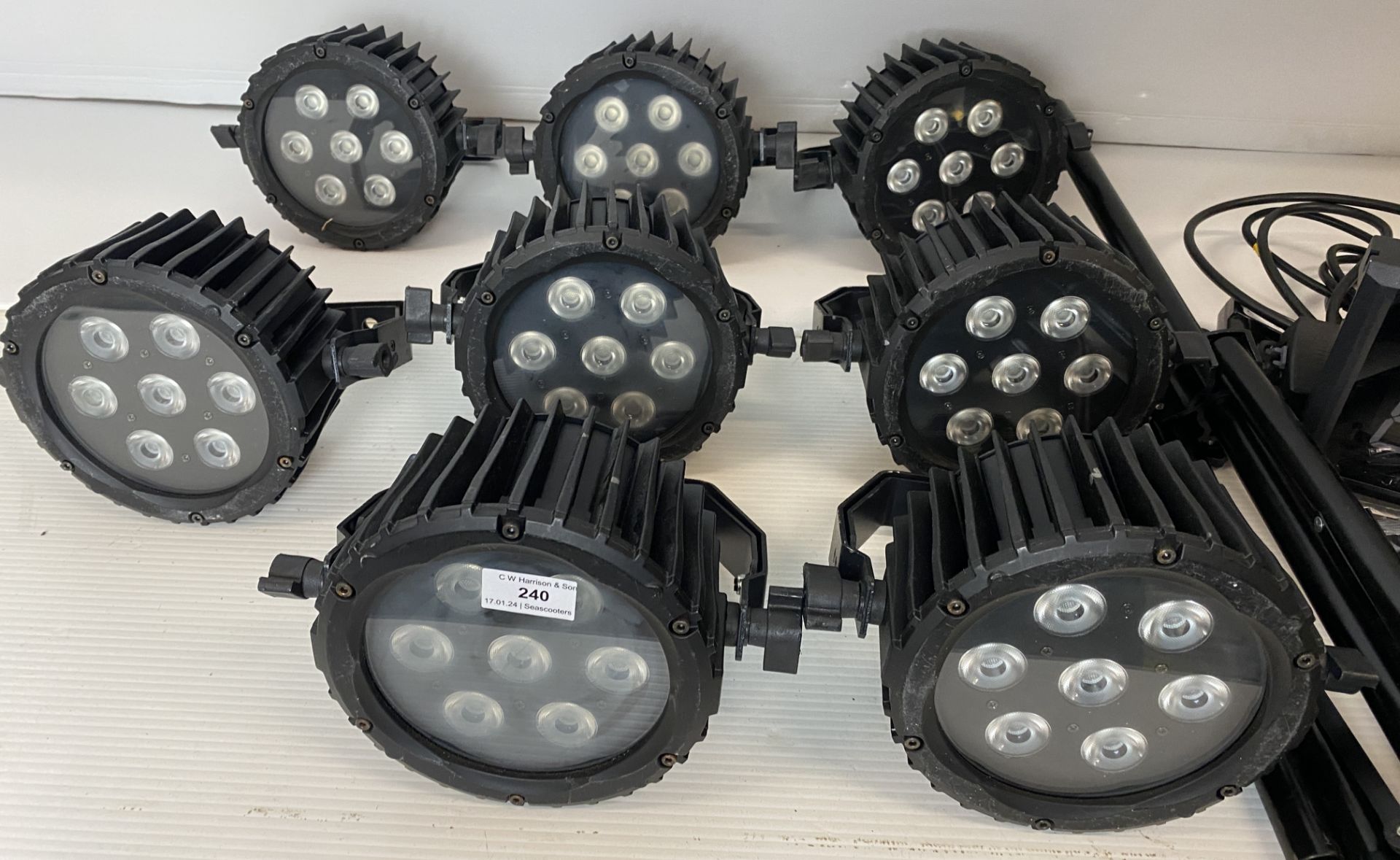 8 x Lanta Professional Lighting Fireball Quad 56 LED lights, LED timer ...