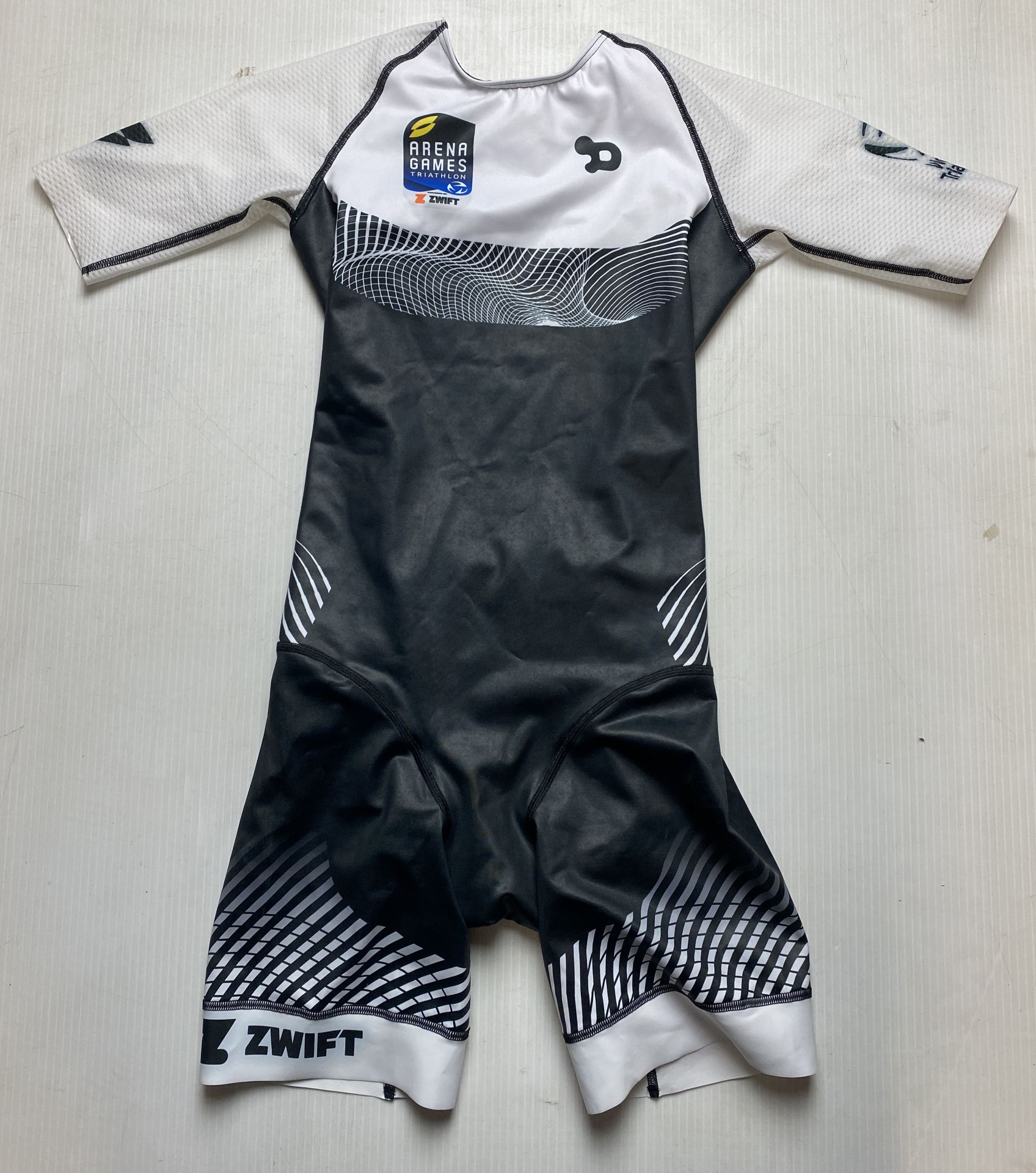 2 x Dryworld Arena Games Triathlon Elite Women's Race Suits - Black/White & Black/Black - Size S - - Image 2 of 3