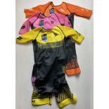 3 x Dryworld Arena Games Triathlon Elite Women's Race Suits - Black/Yellow, Black/Pink,