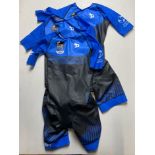 3 x Dryworld Arena Games Triathlon Elite Women's Race Suits - Black/Blue - Size S - RRP 260 Euros