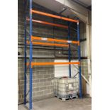 1 BAY OF BLUE/ORANGE RACKING COMPRISING OF 2X UPRIGHT AND 6 BEAMS APPROXIMATELY 288 CM X 110 CM X