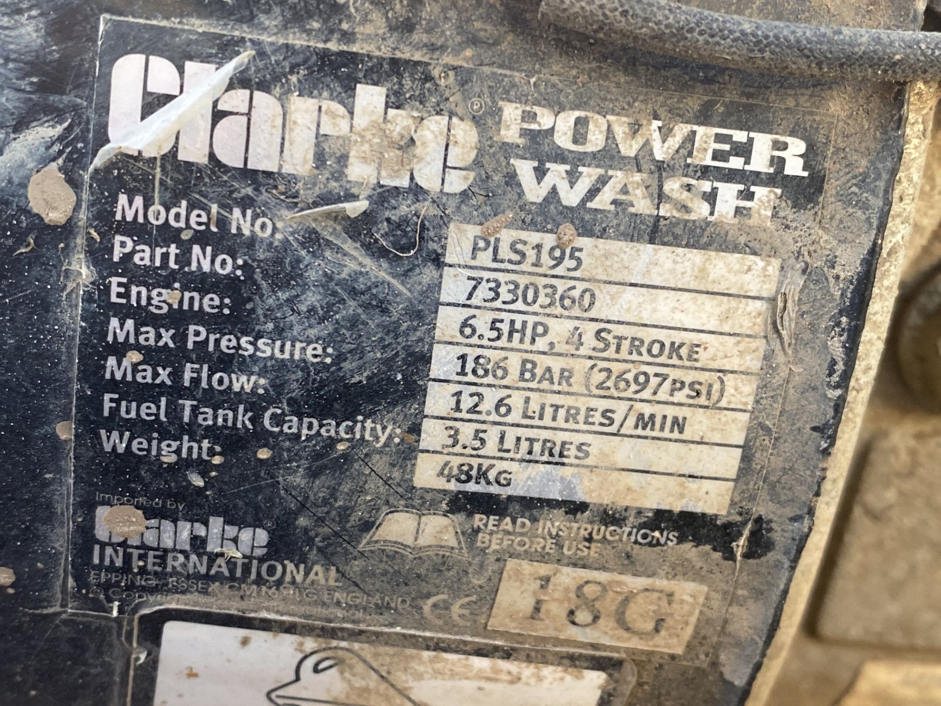 CLARKE PLS195 mobile petrol pressure washer (saleroom location: container 8) Further - Bild 5 aus 5