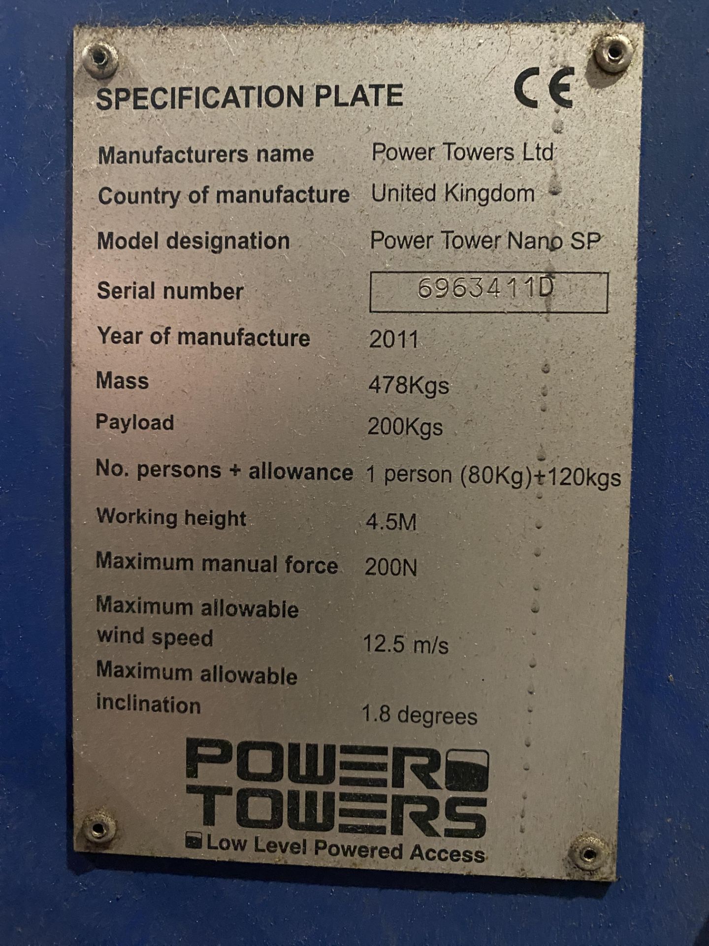 POWER TOWER NANO SP Access Platform, Serial number - 6963411D, YOM - 2011, Working Height - 4. - Bild 10 aus 13