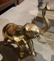 Brass elephant figurine approximately 35 x 37cm high (saleroom location: MA5)